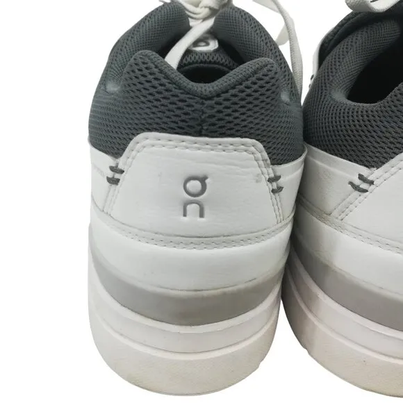 On Cloud The Roger White Low Top Tennis Shoes Sneakers Size 11.5 Flaw Gray Mens
