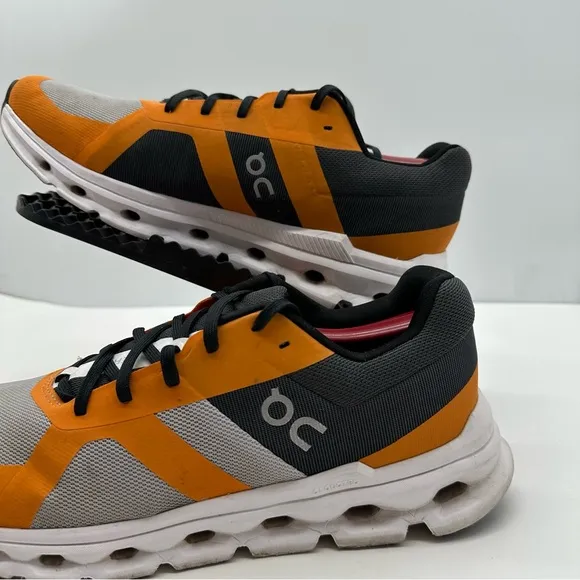 On Clouds Mens 10 Cloudrunner Frost/Tumeric Road Running Shoes Sneakers Gym