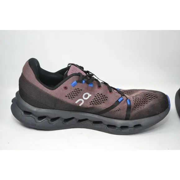 On Cloudsurfer Size 10 Mens Black Cobalt Ultrasoft Cushioned Road Jogging Shoes