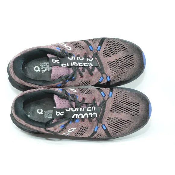 On Cloudsurfer Size 10 Mens Black Cobalt Ultrasoft Cushioned Road Jogging Shoes