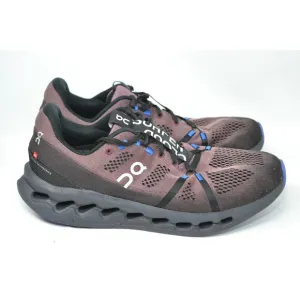 On Cloudsurfer Size 10 Mens Black Cobalt Ultrasoft Cushioned Road Jogging Shoes