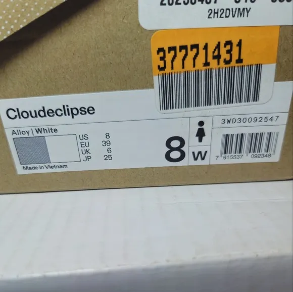 On Running Cloudeclipse Alloy White 3WD30092547 Women's Size 8