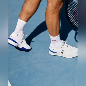 On Running THE ROGER Pro Tennis Shoe in White and Indigo
