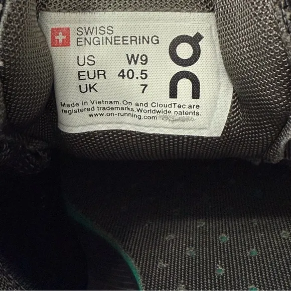 On Women Cloud X Mesh Black/ Aspalt Grey Running Shoes Women's Size 9