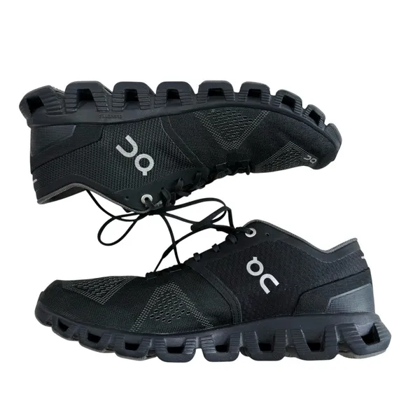 On Women Cloud X Mesh Black/ Aspalt Grey Running Shoes Women's Size 9