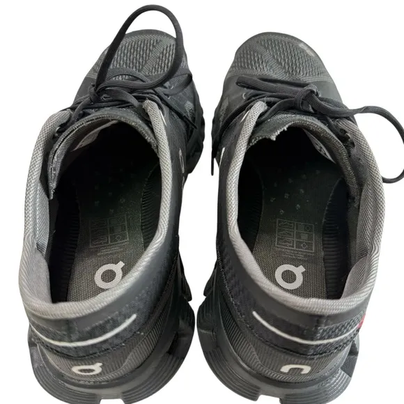 On Women Cloud X Mesh Black/ Aspalt Grey Running Shoes Women's Size 9