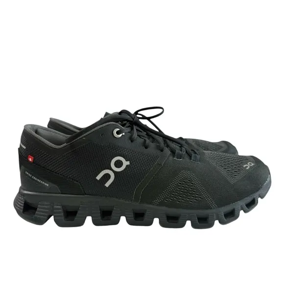 On Women Cloud X Mesh Black/ Aspalt Grey Running Shoes Women's Size 9