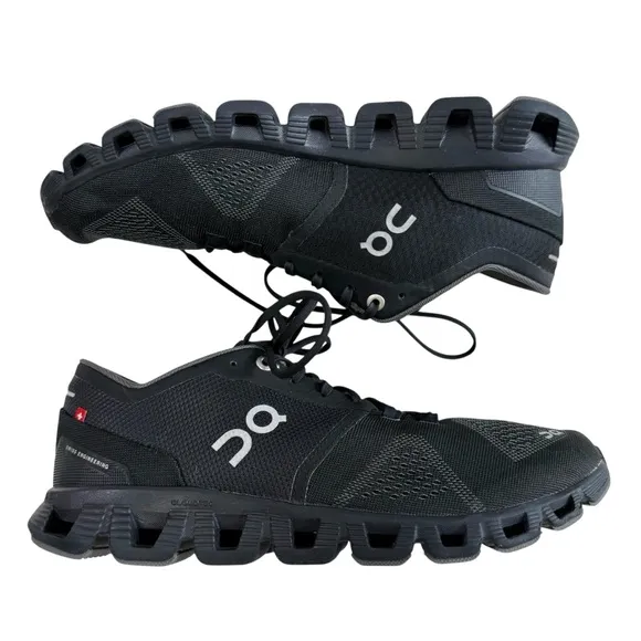 On Women Cloud X Mesh Black/ Aspalt Grey Running Shoes Women's Size 9