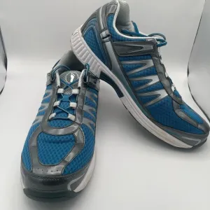 Orthofeet Size 14 Mens Sprint Tie Less Tennis Shoes Athletic Sneaker Blue &amp; Gray