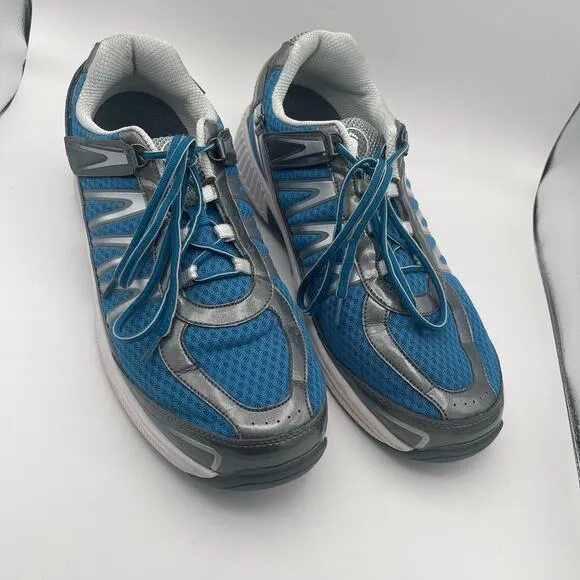 Orthofeet Size 14 Mens Sprint Tie Less Tennis Shoes Athletic Sneaker Blue &amp; Gray