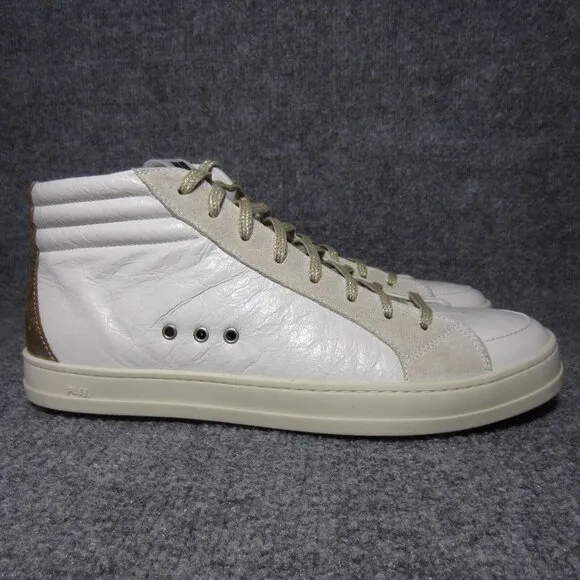 P448 Skate Dune High Top Sneaker White Leather Lace Up Shoes EU 42 Women 11.5-12