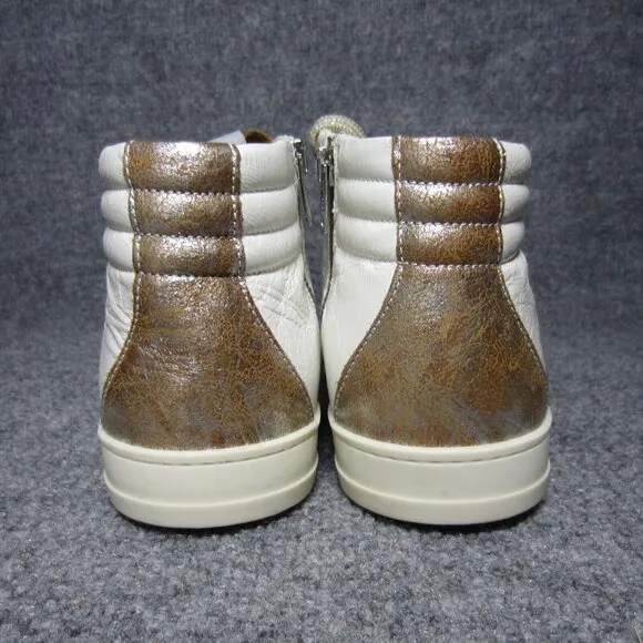 P448 Skate Dune High Top Sneaker White Leather Lace Up Shoes EU 42 Women 11.5-12