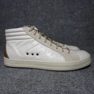 P448 Skate Dune High Top Sneaker White Leather Lace Up Shoes EU 42 Women 11.5-12