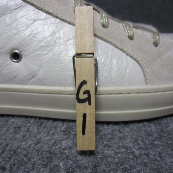P448 Skate Dune High Top Sneaker White Leather Lace Up Shoes EU 42 Women 11.5-12