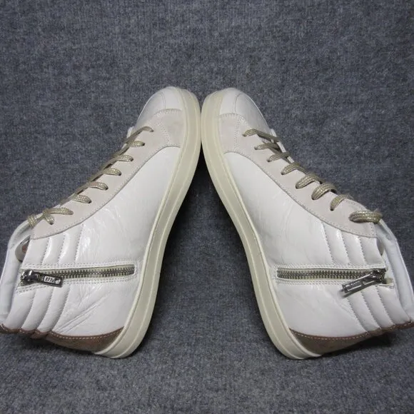 P448 Skate Dune High Top Sneaker White Leather Lace Up Shoes EU 42 Women 11.5-12