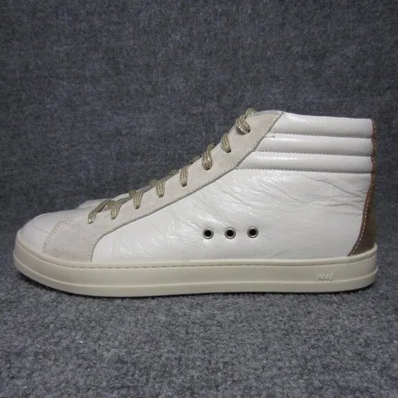 P448 Skate Dune High Top Sneaker White Leather Lace Up Shoes EU 42 Women 11.5-12