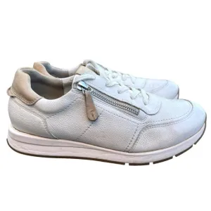 Paul Green 9 Oceana LEATHER Low Top Sneakers Retro Tennis Shoes white CREAM Tan