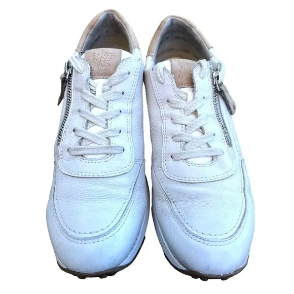Paul Green 9 Oceana LEATHER Low Top Sneakers Retro Tennis Shoes white CREAM Tan