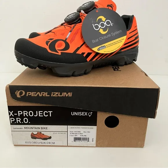 Pearl Izumi X-Project Pro BOA Mountain Bike Shoes Orange Size 38