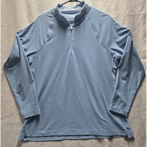 Peter Millar Seaside 1/4 Zip Sweatshirt UPF 50  Sun Protection Blue Size XL