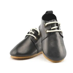 PIPER FINN BLACK LOW TOP LEATHER OXFORDS