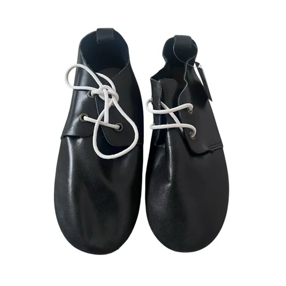 PIPER FINN BLACK LOW TOP LEATHER OXFORDS