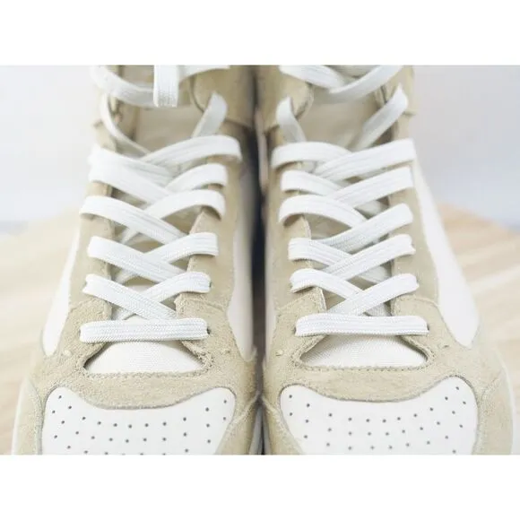 Polo Ralph Lauren Court Leather‎ Suede High-Top Sneaker Bone Cream Size 12 Shoes