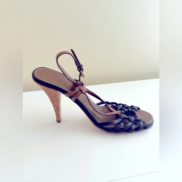Prada Black and Brown Women's strappy Heels