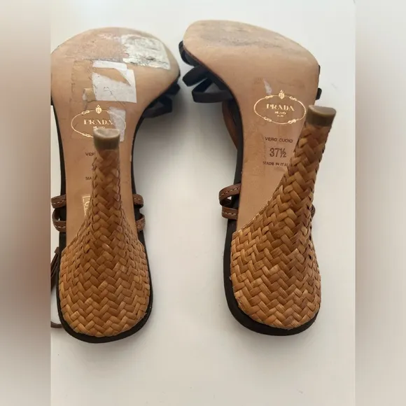 Prada Black and Brown Women's strappy Heels