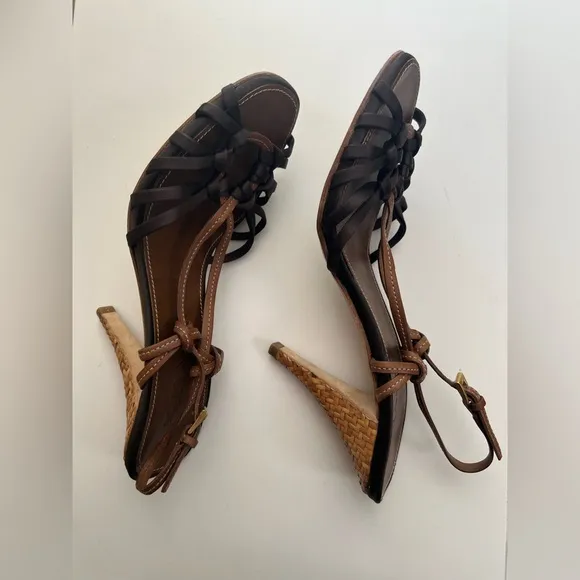 Prada Black and Brown Women's strappy Heels