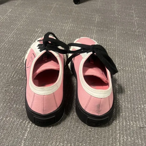 Prada color blocking pink and white with black laces, size 6 1/2