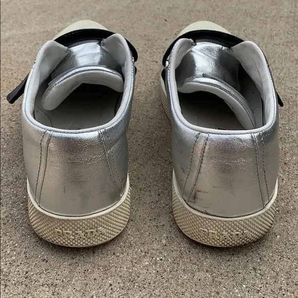 Prada metallic strap tennis shoes AUTHENTIC