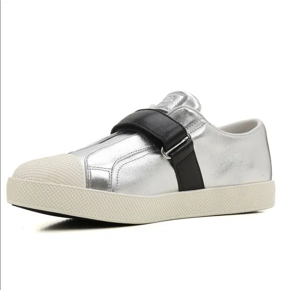 Prada metallic strap tennis shoes AUTHENTIC
