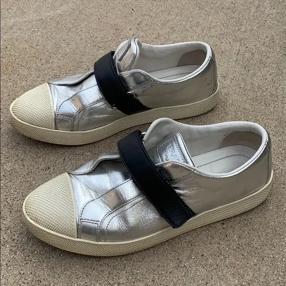 Prada metallic strap tennis shoes AUTHENTIC
