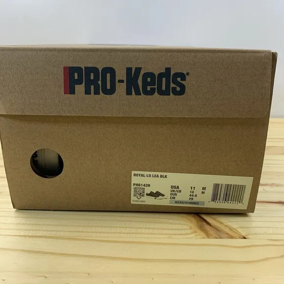 Pro Keds Shoes Mens 11 Black Leather Royal Lo Retro Basketball Preppy Tennis NEW