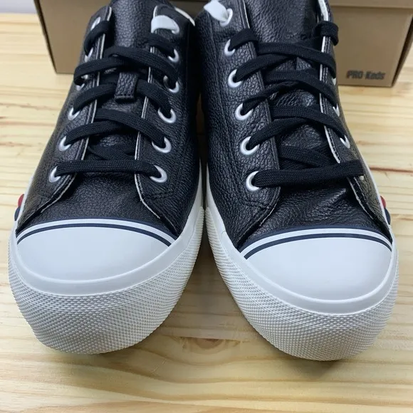Pro Keds Shoes Mens 11 Black Leather Royal Lo Retro Basketball Preppy Tennis NEW