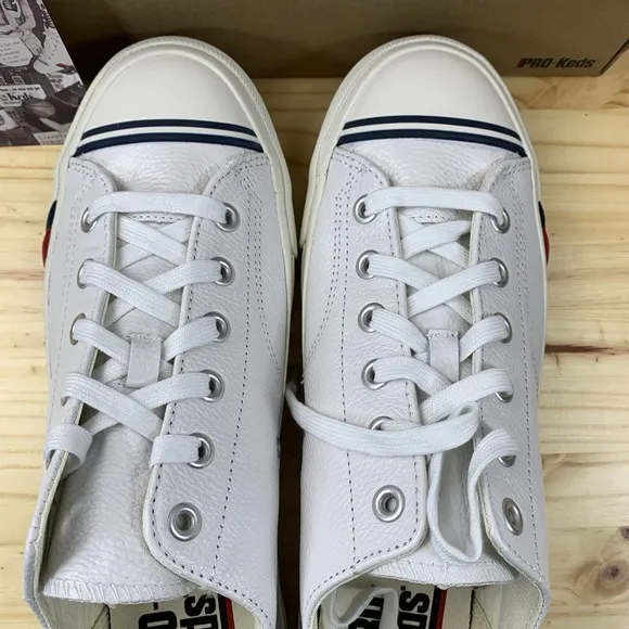 Pro Keds Shoes Mens 11 White Leather Royal Lo Retro Basketball Preppy Tennis NEW