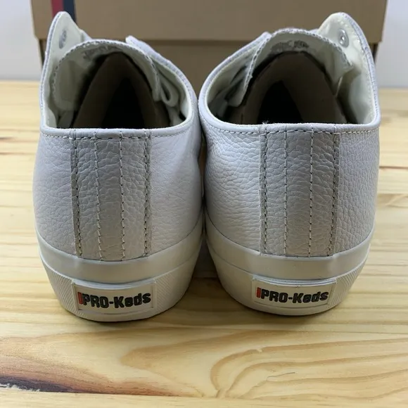 Pro Keds Shoes Mens 12 White Leather Royal Lo Retro Basketball Preppy Tennis NEW