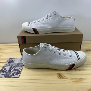 Pro Keds Shoes Mens 12 White Leather Royal Lo Retro Basketball Preppy Tennis NEW