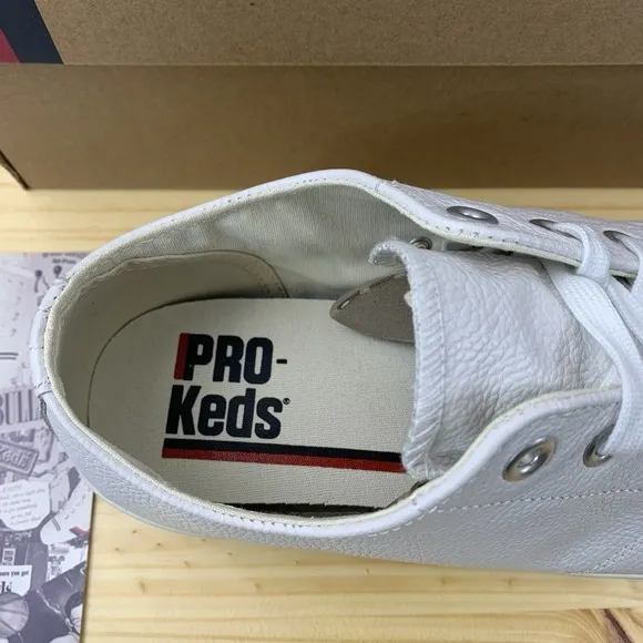 Pro Keds Shoes Mens 12 White Leather Royal Lo Retro Basketball Preppy Tennis NEW