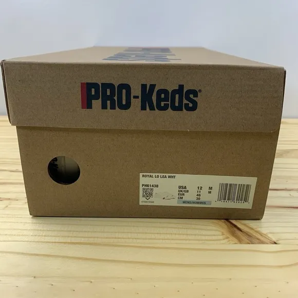 Pro Keds Shoes Mens 12 White Leather Royal Lo Retro Basketball Preppy Tennis NEW
