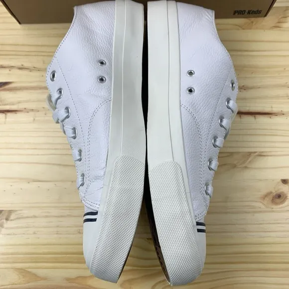Pro Keds Shoes Mens 12 White Leather Royal Lo Retro Basketball Preppy Tennis NEW