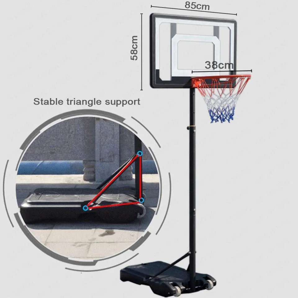 Professional Adults Kids Indoor Mobile Basketball Stand Hoop Outdoor Sports Adjustable Shooting Rack Basket Rim Backboard Gear
