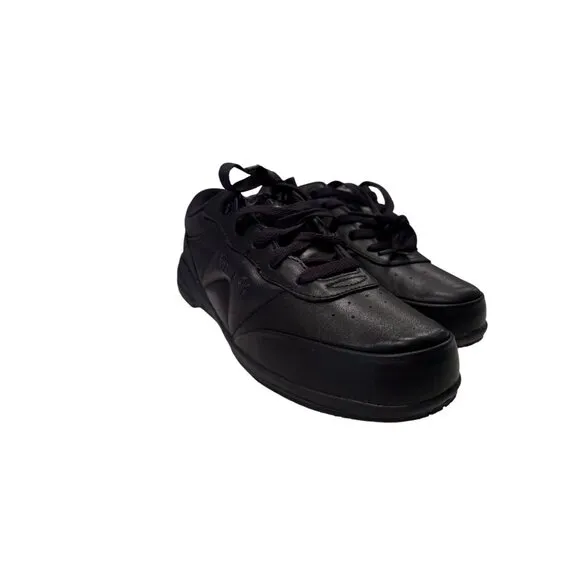 Propet Washable Walker Size 7.5 M Black Leather Sneaker Comfort Arch NWB
