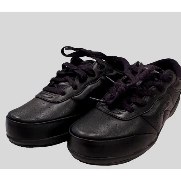 Propet Washable Walker Size 7.5 M Black Leather Sneaker Comfort Arch NWB