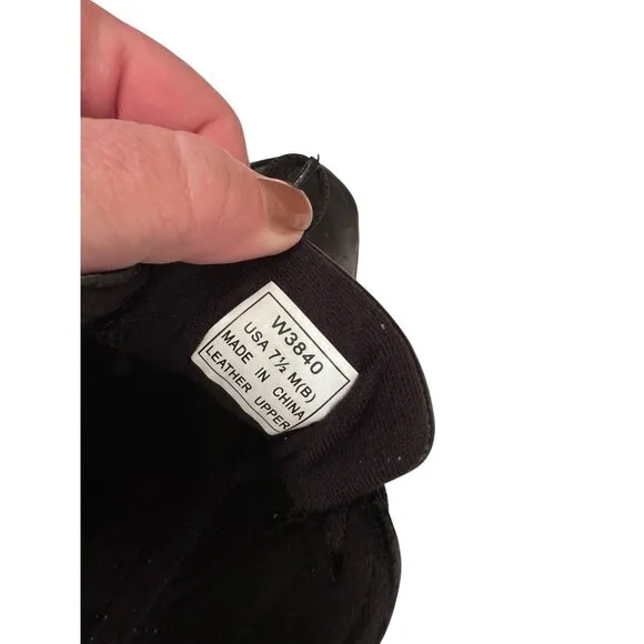 Propet Washable Walker Size 7.5 M Black Leather Sneaker Comfort Arch NWB