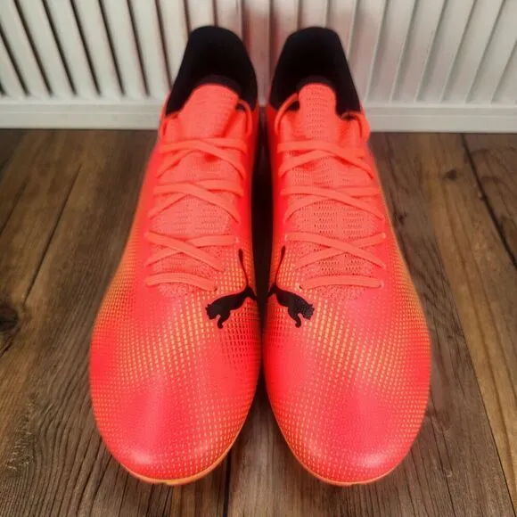 PUMA Future 7 Play FG/AG 107723 03 Mens 11.5 Sunset Glow Black Soccer Cleats NEW