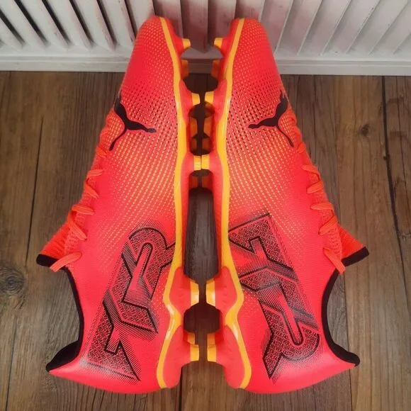 PUMA Future 7 Play FG/AG 107723 03 Mens 11.5 Sunset Glow Black Soccer Cleats NEW
