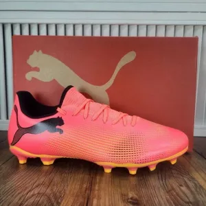 PUMA Future 7 Play FG/AG 107723 03 Mens 11.5 Sunset Glow Black Soccer Cleats NEW