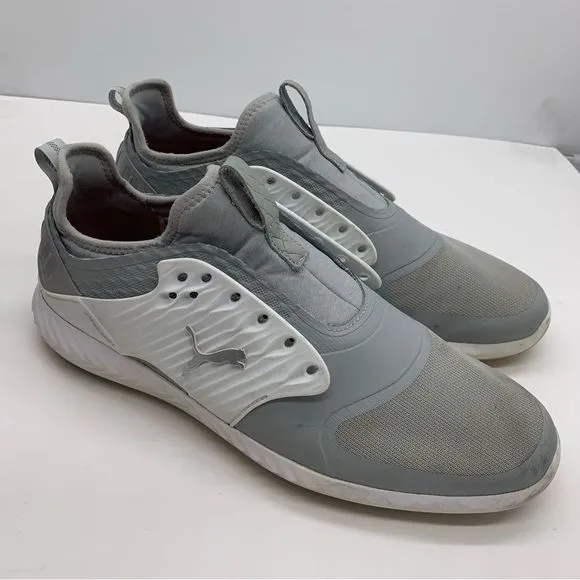 Puma Ignite Mens 14 Caged Golf Shoes Sneakers Grey Soft Spike Golf Cleats